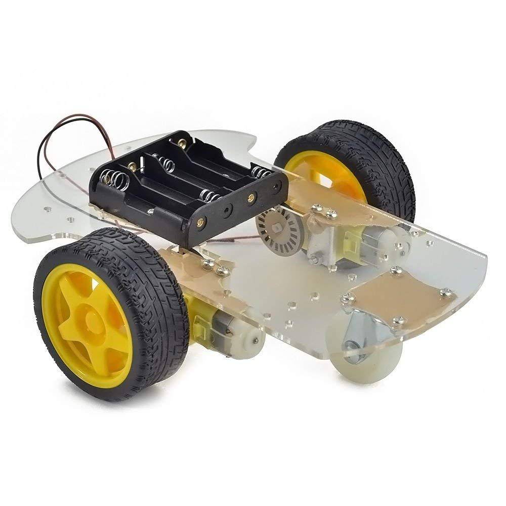 Robot Chassis (2 Gear Motors + 2 Wheels + Caster Wheel) Random color Chassis - Image 3