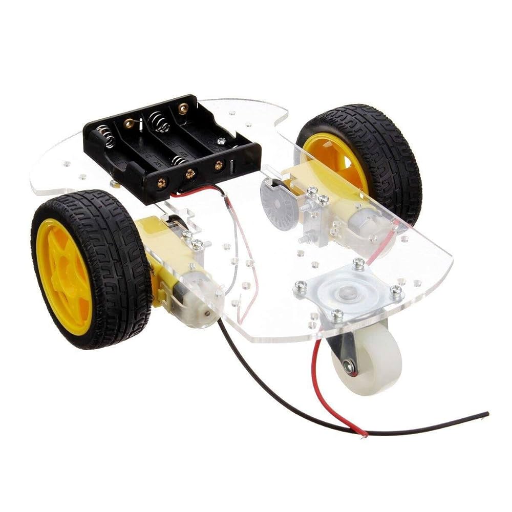 Robot Chassis (2 Gear Motors + 2 Wheels + Caster Wheel) Random color Chassis - Image 9