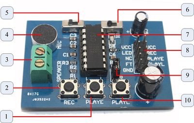 ISD1820 Recording And Playback Module 10 Seconds - Image 2
