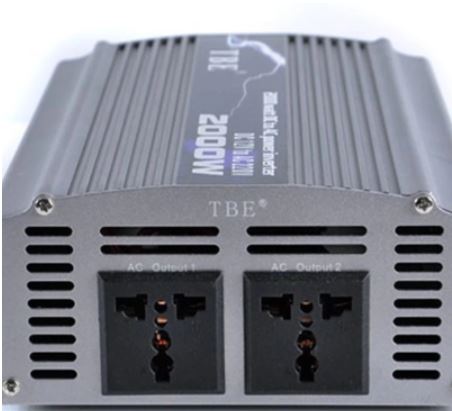 TBE 2000W Modified 12VDC To 220V AC Auto Power Inverter 20Amps With Power Cord Adapter Charger Plug - Image 3