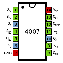 4007 DIP Dual Complementary Pair Plus Inverter - Image 2
