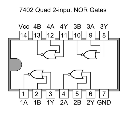7402 DIP Quad 2-Input Logic NOR Gate - Image 2