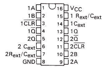 74123 DIP Dual Retriggerable Monostable Multivibrator With Clear - Image 2
