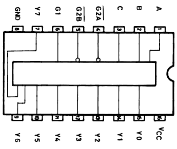 74238 DIP 1-Of-8 Decoder / Demultiplexer, Active High Outputs - Image 2