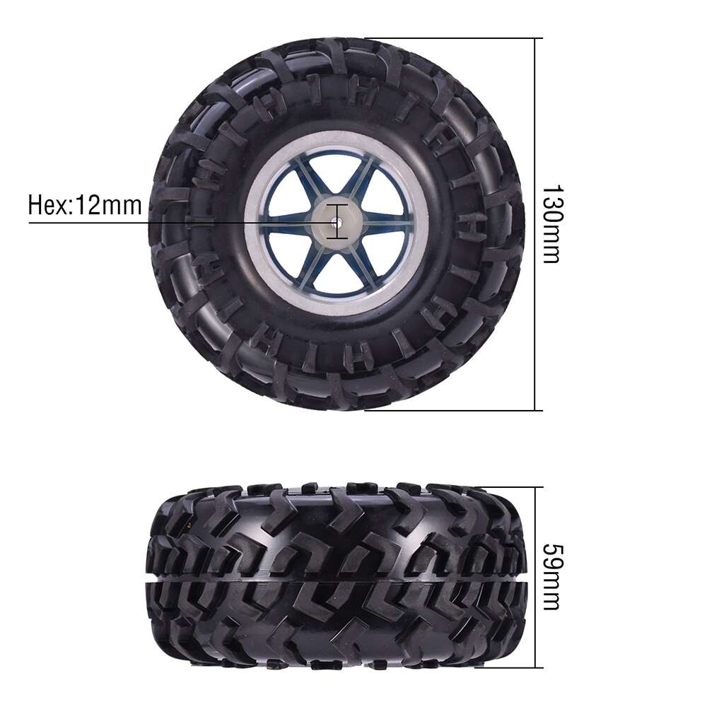 package of 2 Wheel 130mm + Metal Coupler 4mm - Image 3