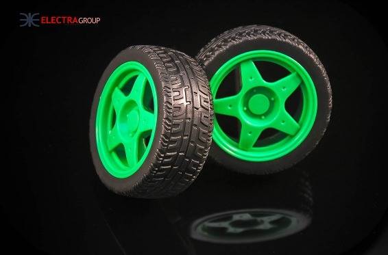 Green Wheel For Robot 65mm High Quality Rubber
