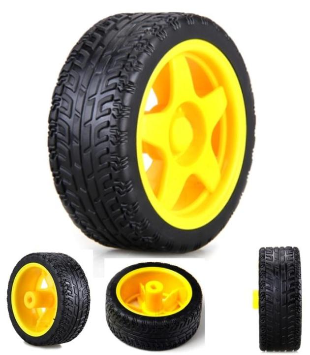 Yellow Robot Smart Car Wheel (D:65mm X W:26mm) - Image 6