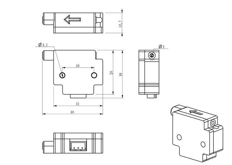 1.75mm Filament Detection Sensor Module - Image 5