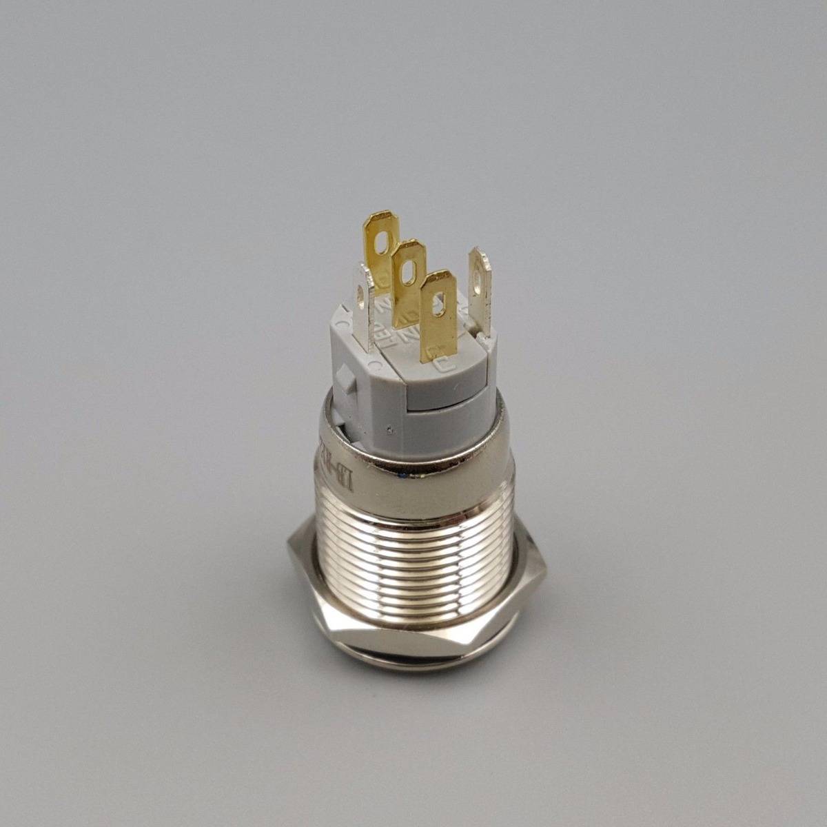 16mm Waterproof Power 12V LED 5Pin ON-OFF Metal Push Button Switch + Connector - Image 3