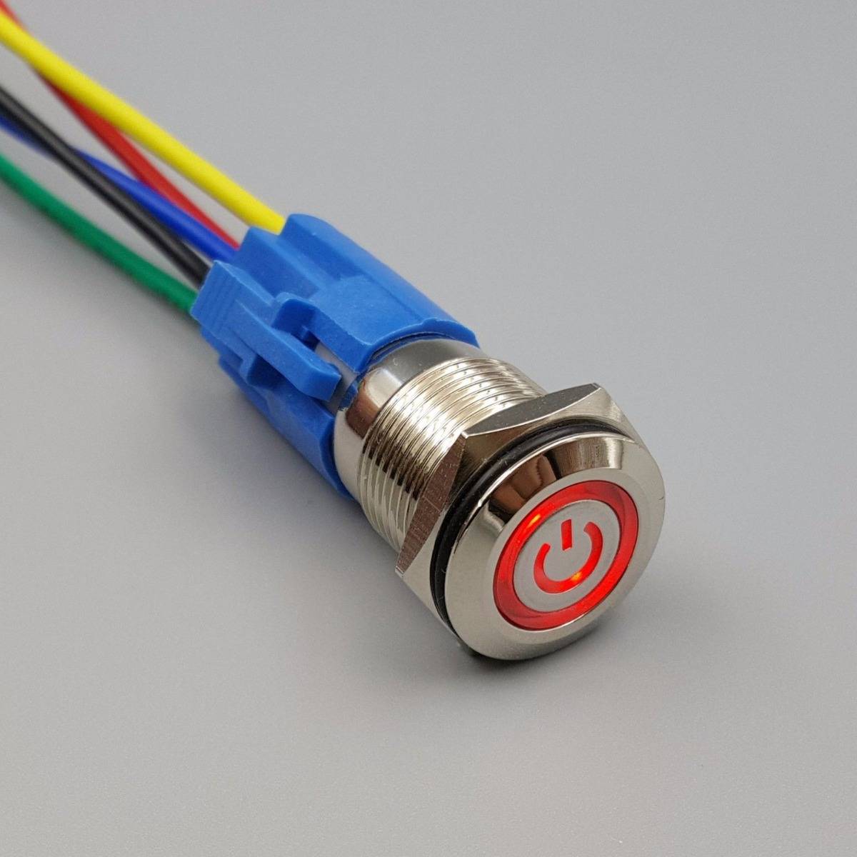 16mm Waterproof Power 12V LED 5Pin ON-OFF Metal Push Button Switch + Connector - Image 10