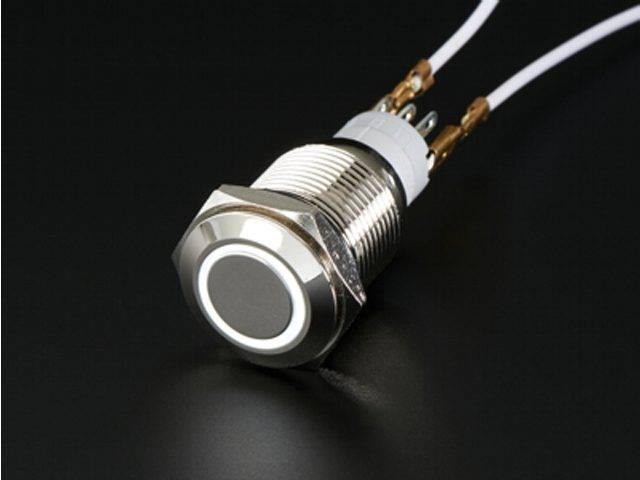 16mm 12V 5Pin Waterproof Metal On/Off Switch With White LED Ring - Image 4