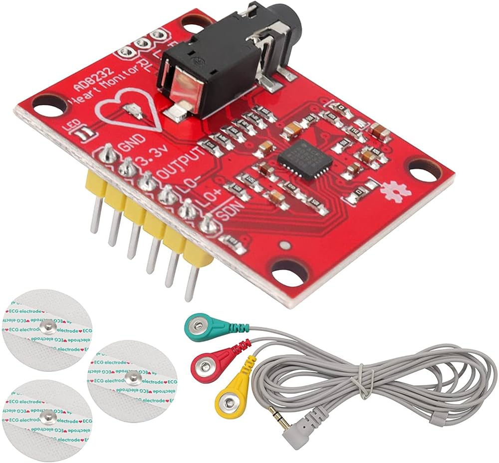 Heart Rate Monitor Kit with AD8232 ECG sensor module - Image 14