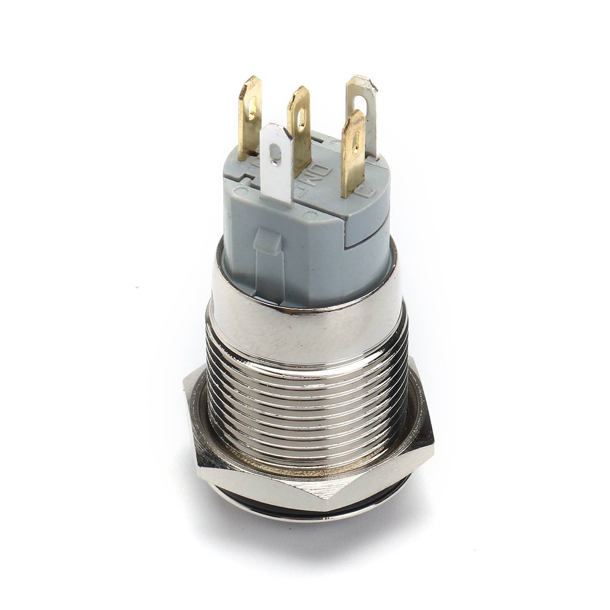 16mm 12V 5Pin Waterproof Metal Push Button Switch With Blue LED Ring - Image 3