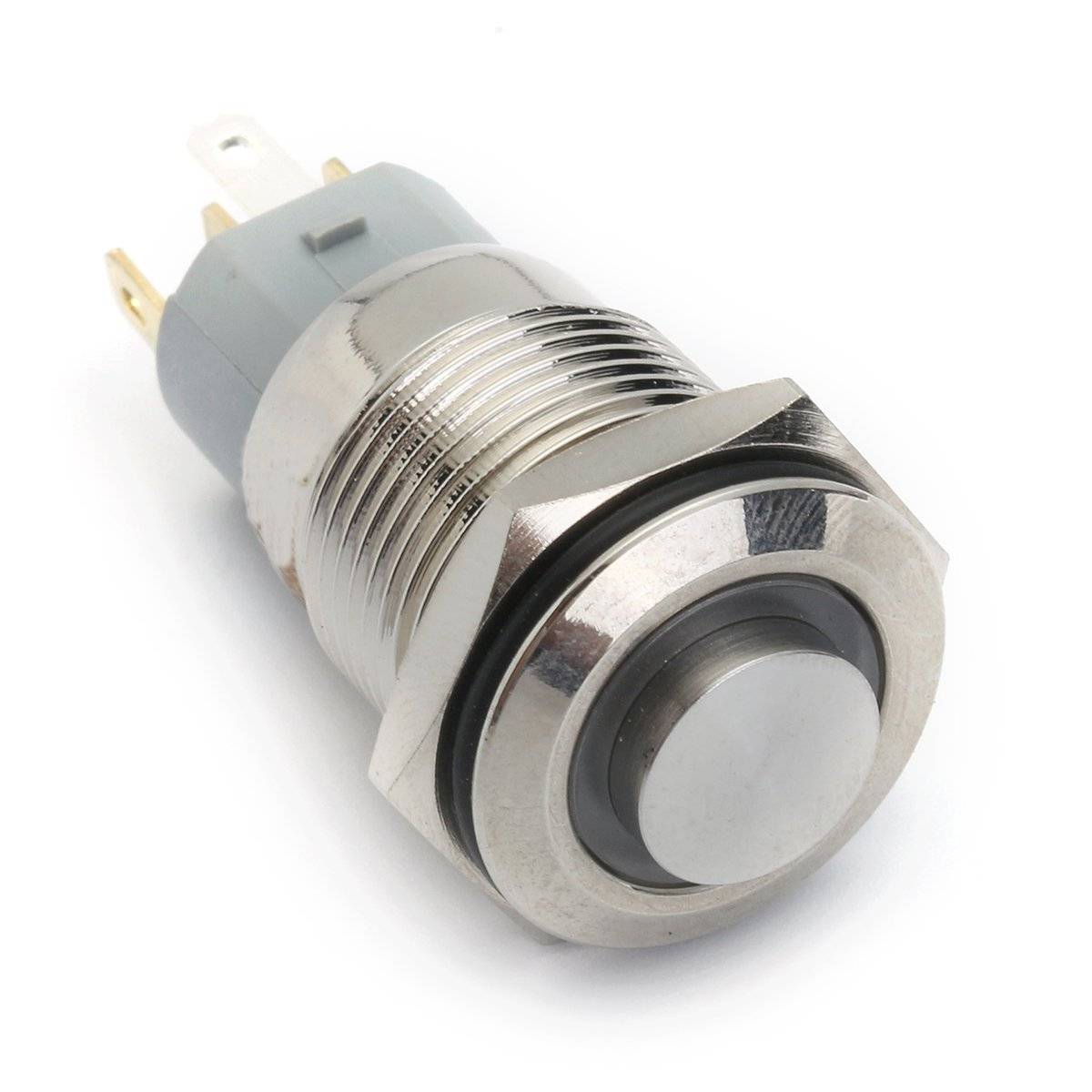 16mm 12V 5Pin Waterproof Metal Push Button Switch With White LED Ring - Image 2