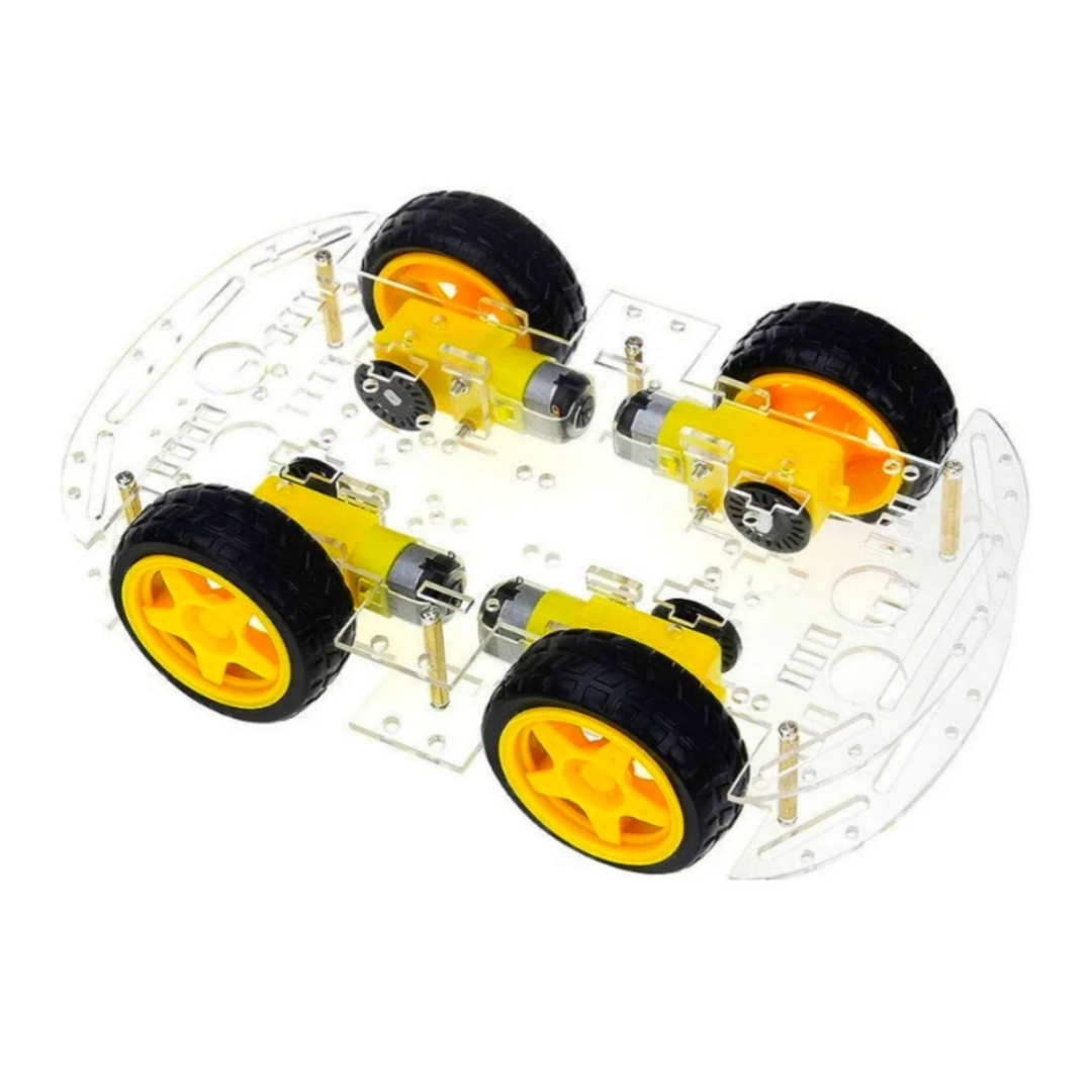 Robot Chassis (4 Gear Motors + 4 Wheels) Random color Chassis