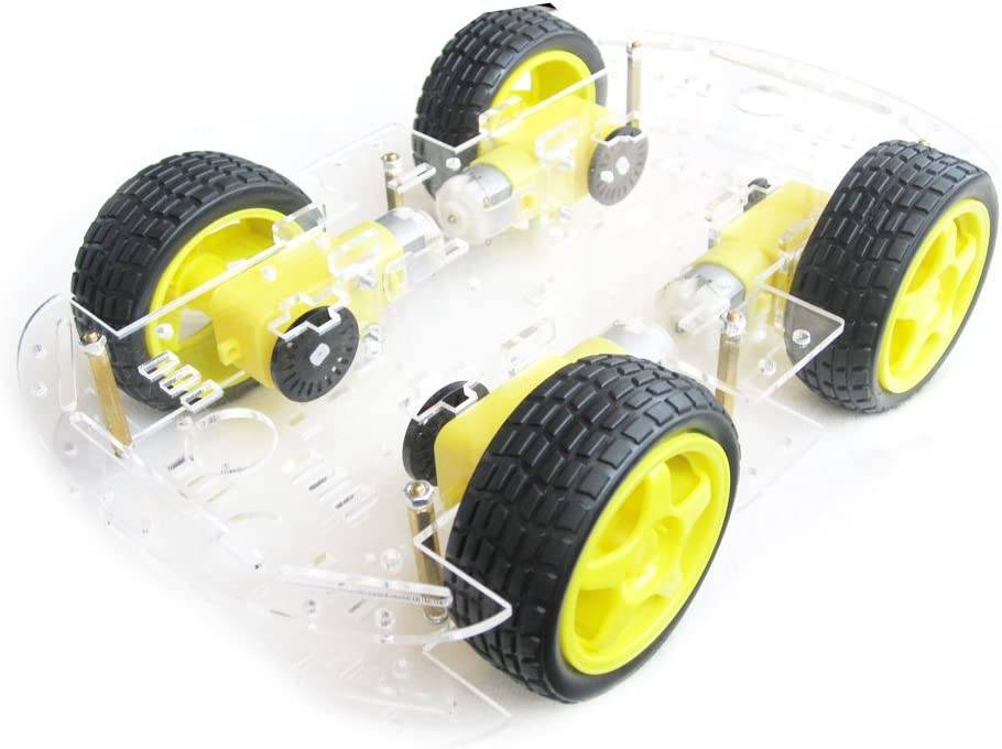 Robot Chassis (4 Gear Motors + 4 Wheels) Random color Chassis - Image 2