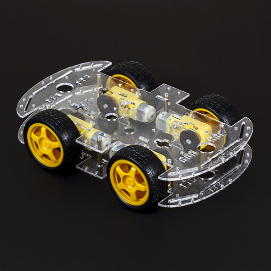 Robot Chassis (4 Gear Motors + 4 Wheels) Random color Chassis - Image 11