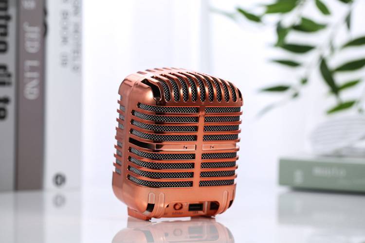 Wireless Bluetooth Speaker Metal USB TF Card T20 - Gold - Image 2