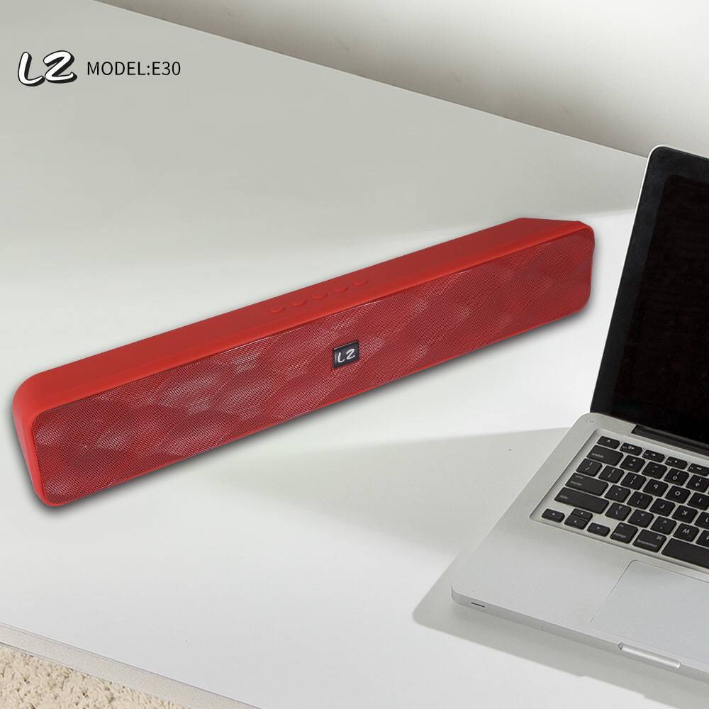 Wireless Bluetooth Speaker Metal USB AUX TF Card LZ E30 - Red