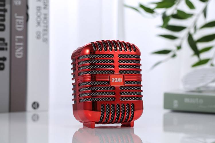 Wireless Bluetooth Speaker Metal USB TF Card T20 - Red