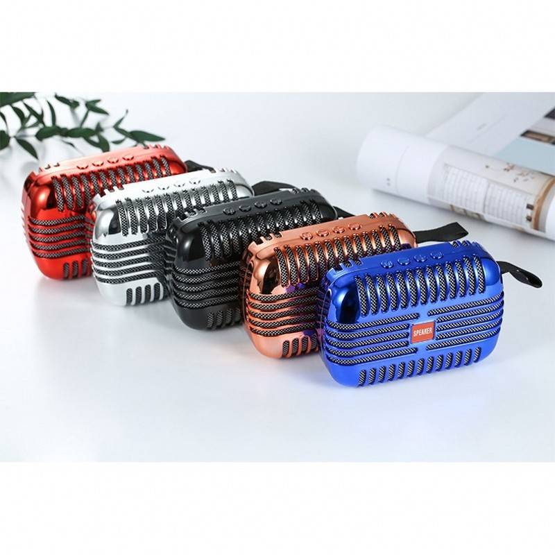 Wireless Portable Metal Bluetooth Speaker Metal USB AUX TF Card T18 - Silver - Image 2