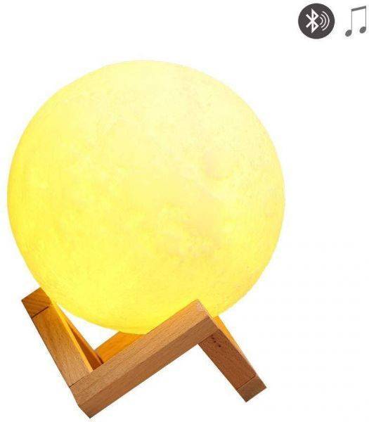 Moon Model 3d rechargeable led Luminous with built in bluetooth speaker multi colors Touch and remote control