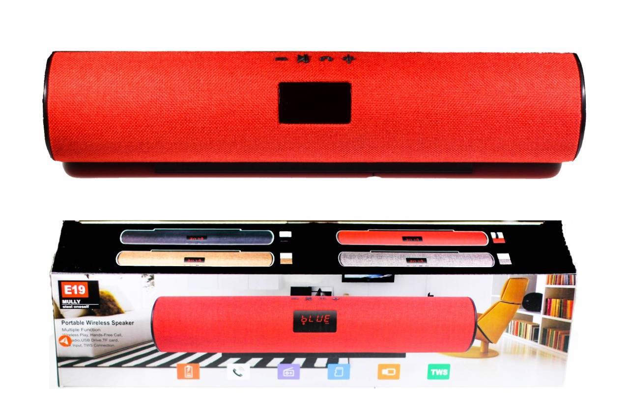 Portable Wireless High Quality Bluetooth Speaker Mully E19 with USB and TF Card Slot - Red - Image 3