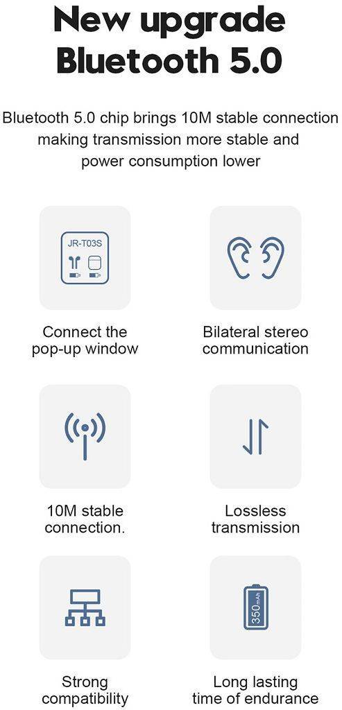 Joyroom JR-T03S TWS Sense POP UP Touch Control Bluetooth Earphones with Wireless Charging Box - White - Image 3