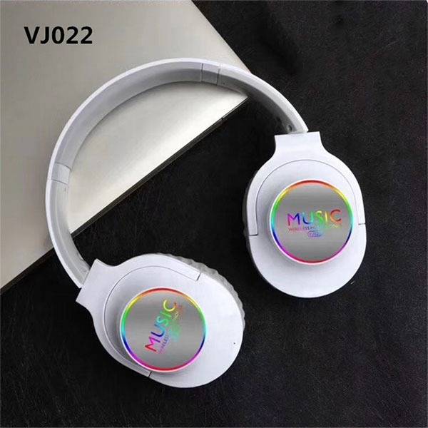 Wireless Bluetooth Over-Ear Headphones VJ022 Elegant SuperBass Stereo - White
