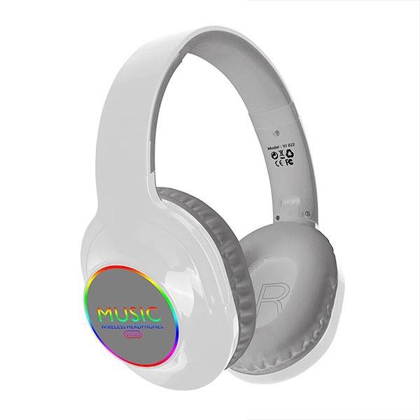 Wireless Bluetooth Over-Ear Headphones VJ022 Elegant SuperBass Stereo - White - Image 2