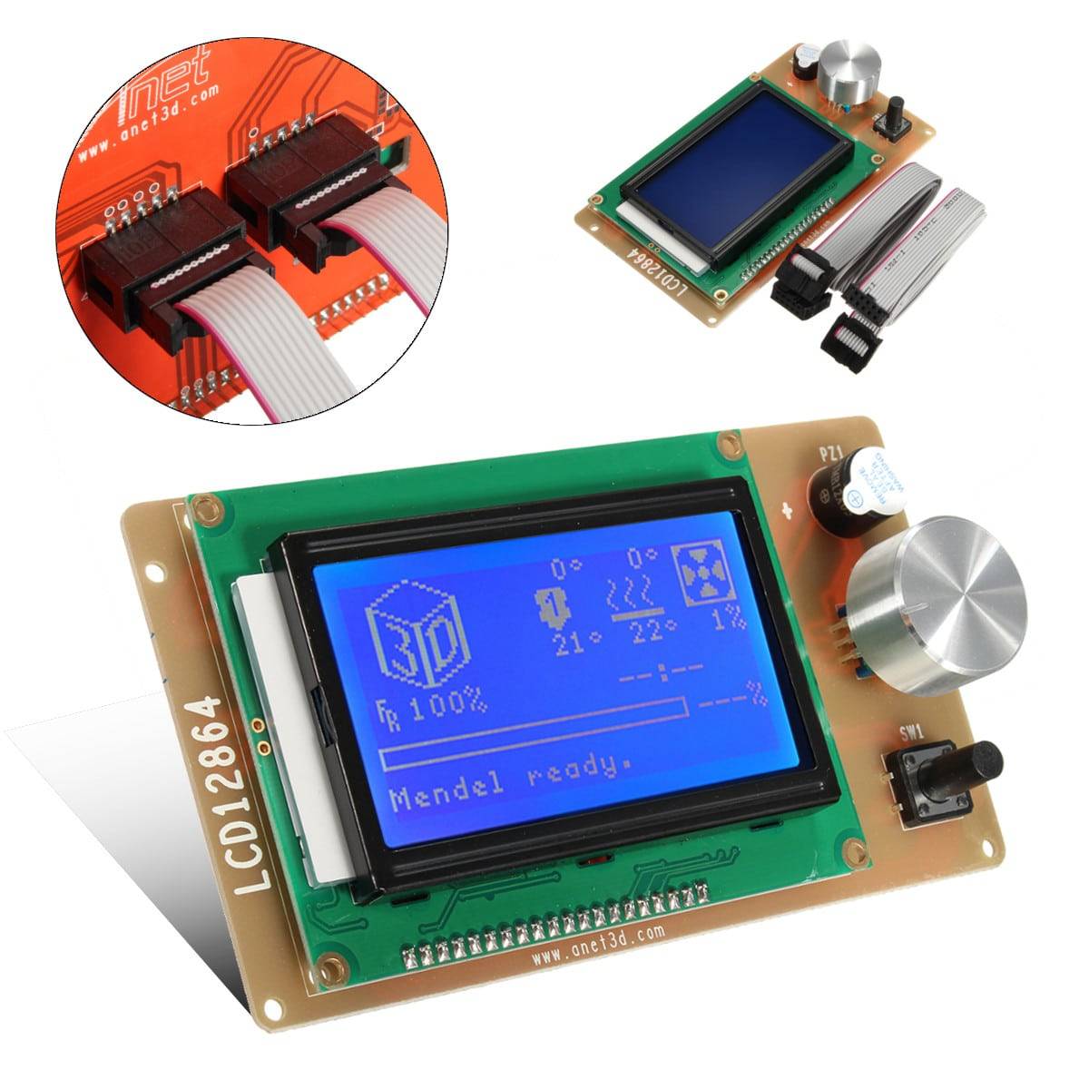Display LCD 12864 3D Printer Controller Adapter For RAMPS 1.4 - Image 2
