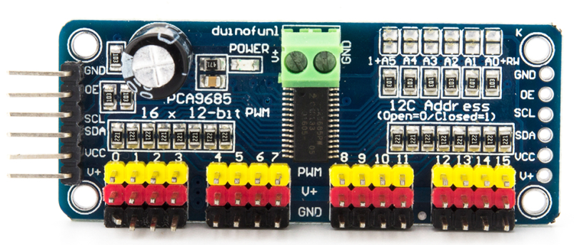 PCA9685 16-Channel 12-bit PWM Servo Motor Driver I2C Module for Arduino - Image 6