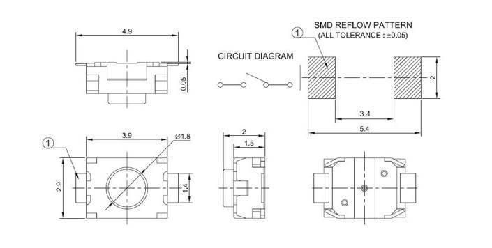 Micro Tactile Switch SMD 2 Pin Push Button - Image 3