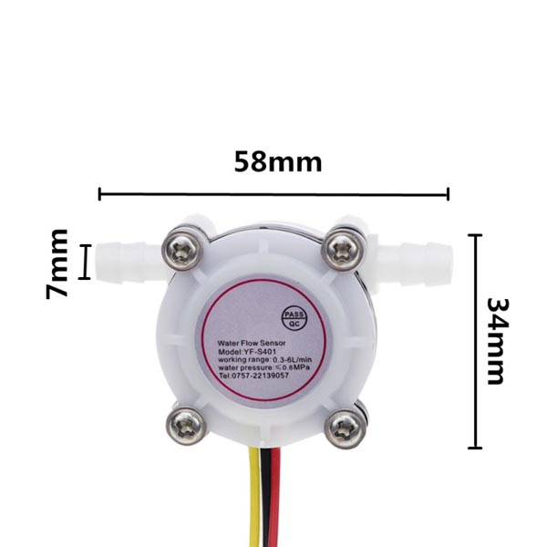 Water Flow Sensor YF-S401 Flowmeter - Image 2