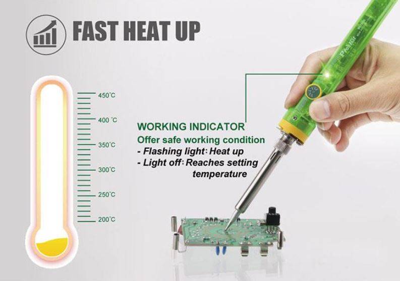 80W Ceramic Soldering Iron With Temperature Adjustment - Image 3