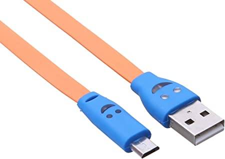 micro USB Cable With Smiley Design and Indicator Light -Black - Image 2
