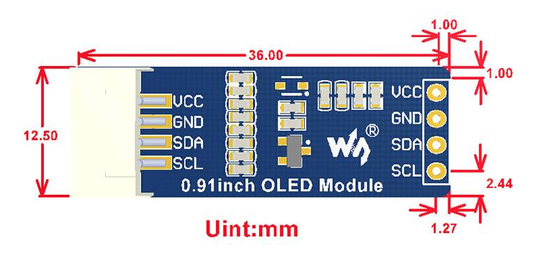 OLED LCD LED Display Module  (128X32 – 0.91 inch) - Image 4