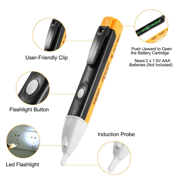Voltage Tester Pen 1AC-D AC 90~1000V Power Detector With 2 AAA - Image 5