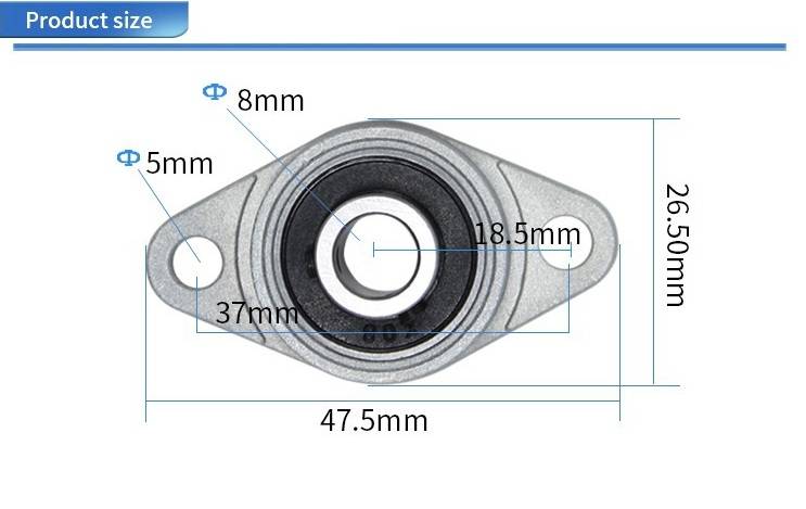 Self-Aligning Flange Bearing (Horizontal- 8mm Dia) KFL008 BEARING - Image 4