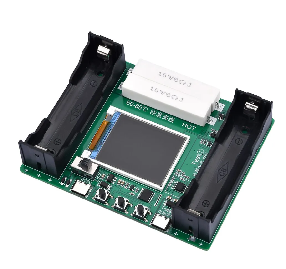 CH-3.0 2 Channel Battery Capacity Tester for 18650 Lithium Battery Voltage Current Indicator 1.77in TFT LCD Display Module - Image 3