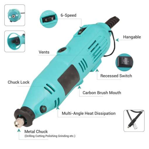 DIE GRINDER Multifunctional Mini Rotary Drill 130W Kit 211PCS - Image 2