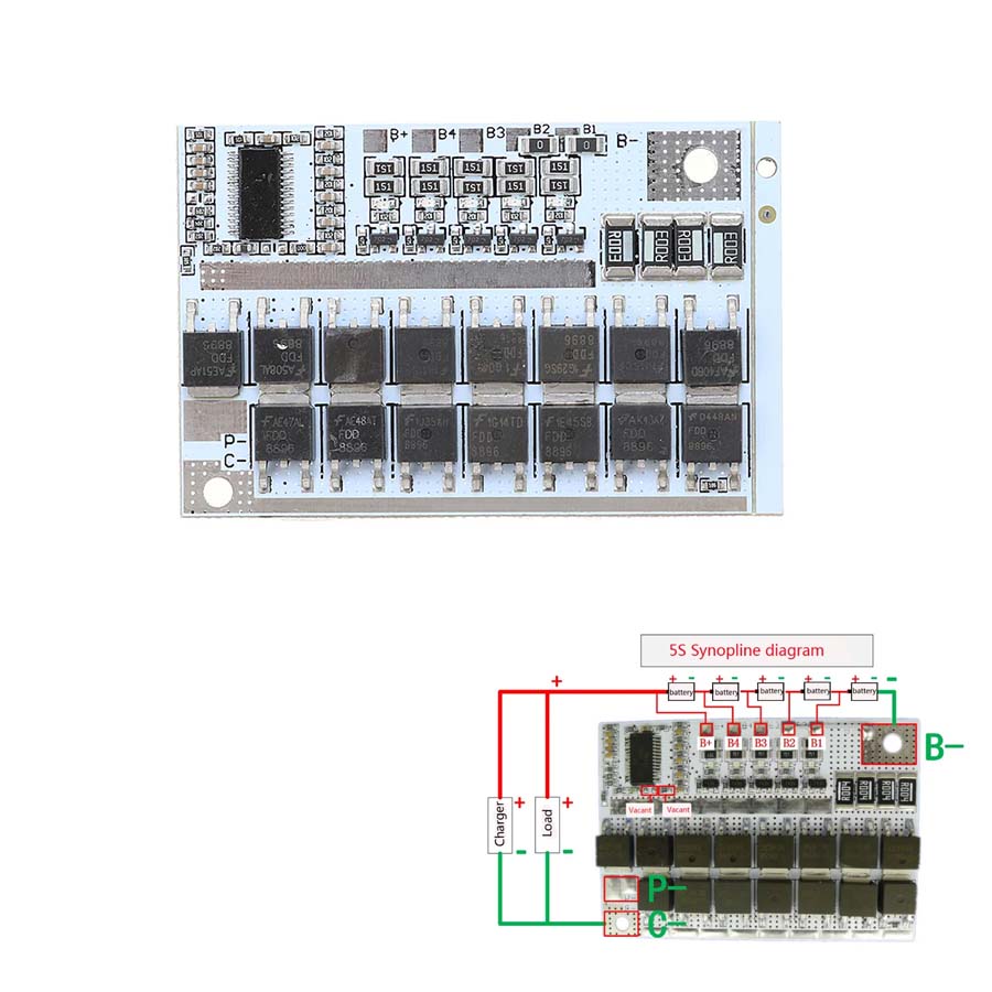Lithium Battery Charger Protection Module (BMS) 5S 100A 21V - Image 7