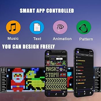 LED Matrix Panel Bluetooth APP Control – Model: JTPD-03-045 (12x59cm) - Image 3