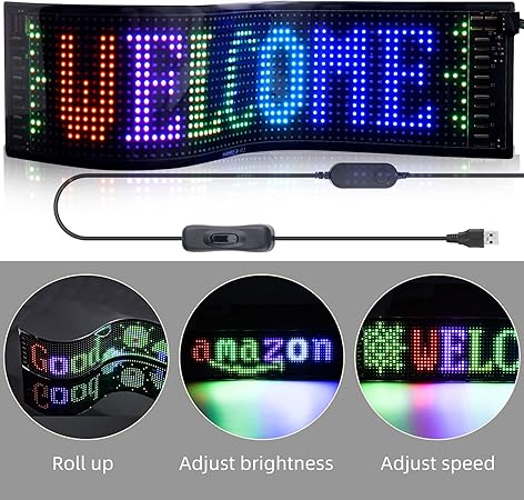 LED Matrix Panel Bluetooth APP Control – Model: JTPD-03-045 (12x59cm) - Image 4