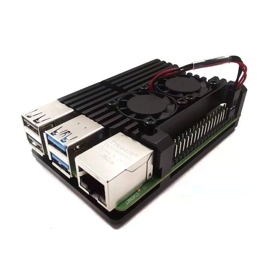 Raspberry Pi4 Model B Aluminum Case Shell Enclosure with w/ Dual Cooling Fan - Image 4