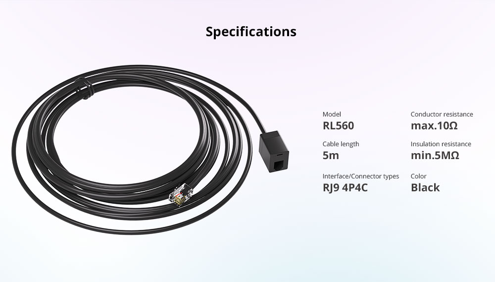 SONOFF RL560 5M Sensor Extension Cable for RJ9 4P4C Sensor - Image 5