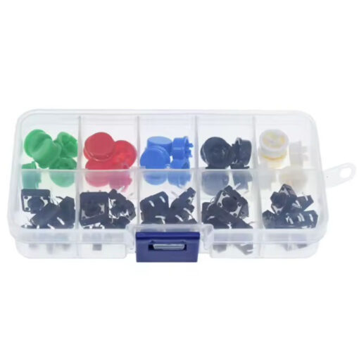 Tactile Push Button 12mmx12mmx7.3mm 25 Pcs 5 colors Cap - Image 3