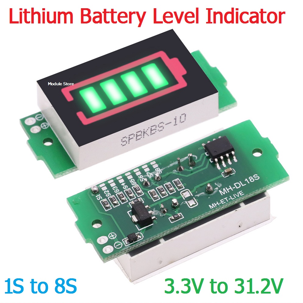 Battery Level Indicator Module 1S-8S (Green General) - Image 2