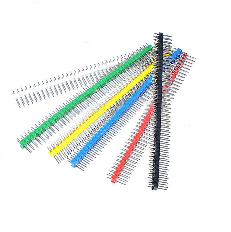 Male Pin Headers 2.54mm – 40 Pin, Straight, Yellow (11mm, Random Color)
