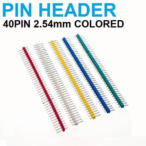 Male Pin Headers 2.54mm – 40 Pin, Straight, Yellow (11mm, Random Color) - Image 3
